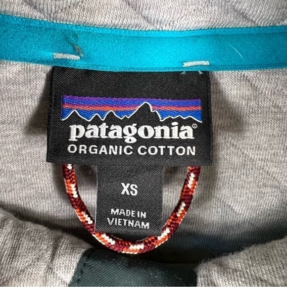 Patagonia Organic Cotton Quilt Snap T Pullover Sweatshirt XS Gray Green - Picture 9 of 11